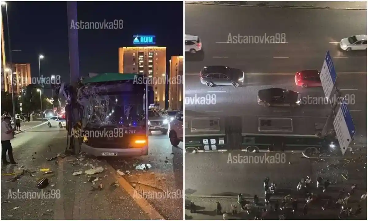Елордада жолаушылар автобусы жол апатына ұшырады