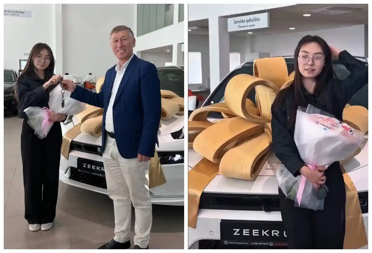 Мектеп директоры оқушыға Zeekr маркалы көлік сыйлады