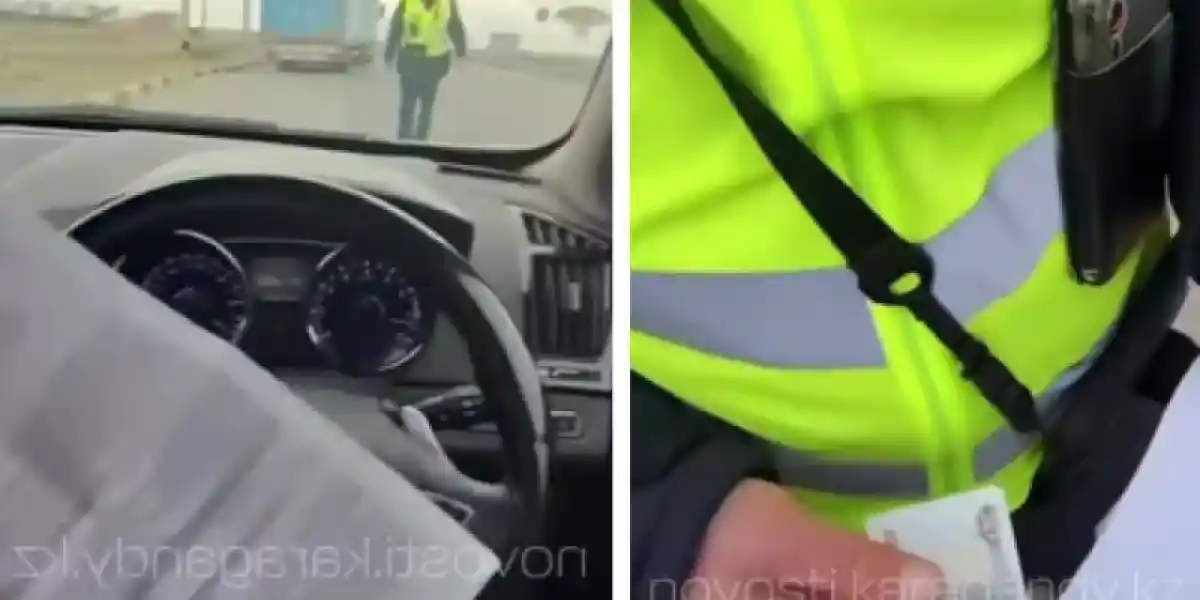 Шетелдіктің полицейге ақша беріп жатқан видеосы тарап кеткен