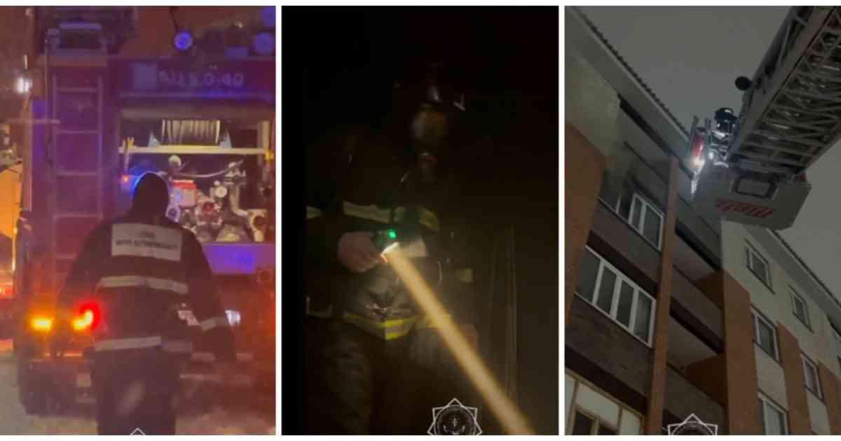 «100-ден астам адам эвакуацияланды»: Петропавлда көпқабатты үйде өрт шықты
