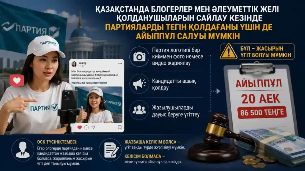 Сайлау науқаны кезіндегі тегін саяси жазбалар үшін айыппұл салынады